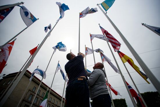 В Риге сняли флаги Международной хоккейной федерации