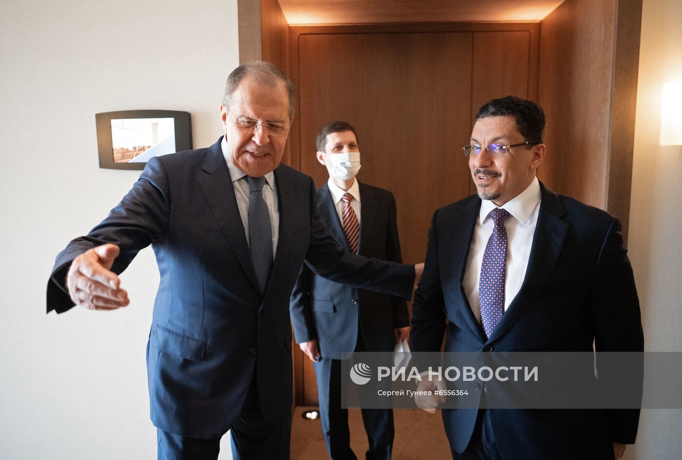 Встреча глав МИД РФ и Йемена С. Лаврова и А. Бен Мубарака