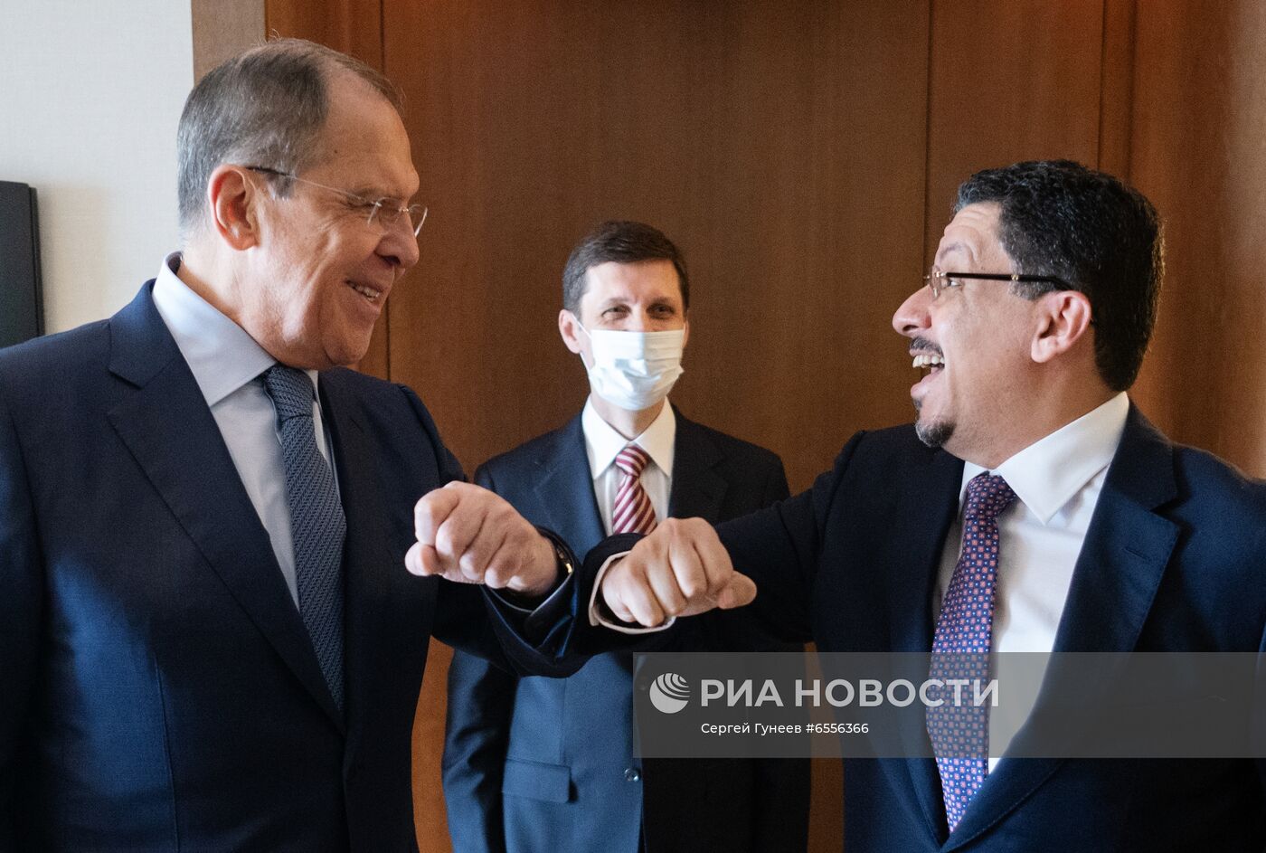 Встреча глав МИД РФ и Йемена С. Лаврова и А. Бен Мубарака