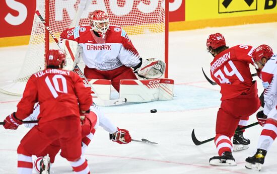 Хоккей. Чемпионат мира. Матч Россия - Дания 