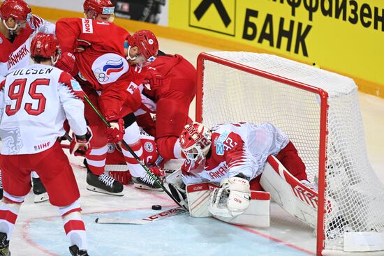 Хоккей. Чемпионат мира. Матч Россия - Дания 