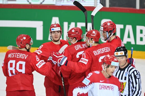 Хоккей. Чемпионат мира. Матч Россия - Дания 