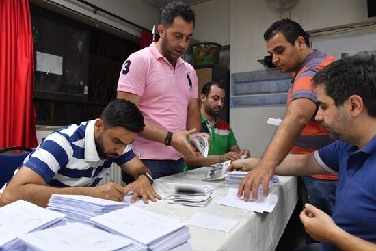 Подсчёт голосов на президентских выборах в Сирии