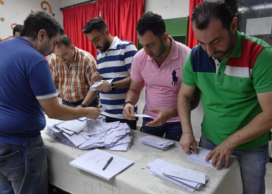 Подсчёт голосов на президентских выборах в Сирии