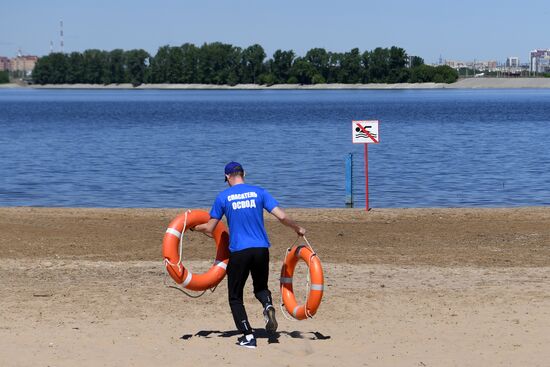 Проверка пляжа "Локомотив" в Казани на готовность к летнему сезону