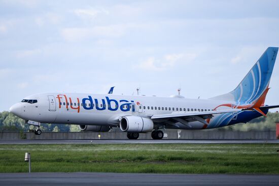 Торжественное открытие рейса "Flydubai" из Новосибирска в Дубай в аэропорту Толмачево