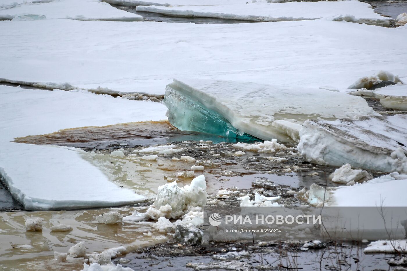 Ледоход на реке Енисей