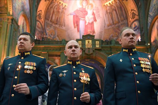 Передача образа святого благоверного князя Андрея Боголюбского в храм Вооруженных сил  