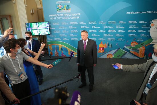 Открытие городского пресс-центра Евро-2020 в Санкт-Петербурге