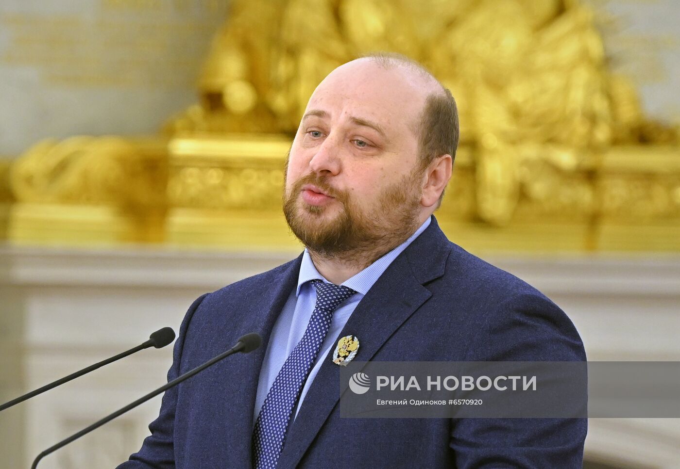 Вручение государственных премий и золотых медалей "Героя Труда РФ" президентом РФ В. Путиным в Кремле