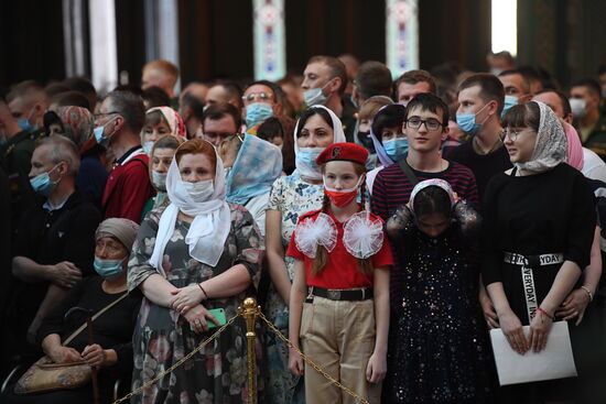 Патриаршее служение в храме Вооруженных Сил