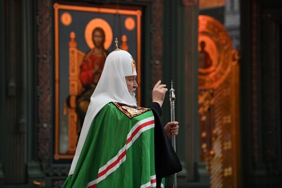 Патриаршее служение в храме Вооруженных Сил