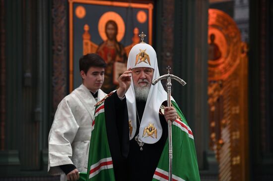 Патриаршее служение в храме Вооруженных Сил