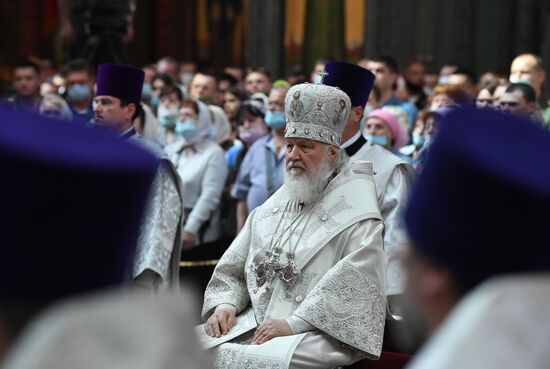 Патриаршее служение в храме Вооруженных Сил