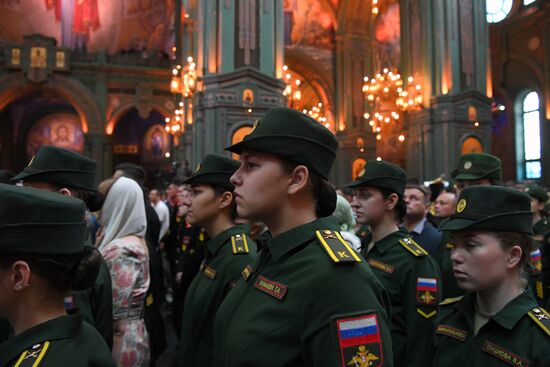 Патриаршее служение в храме Вооруженных Сил