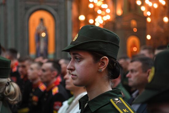 Патриаршее служение в храме Вооруженных Сил