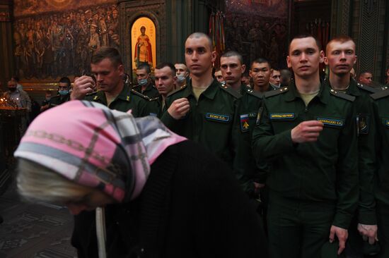 Патриаршее служение в храме Вооруженных Сил