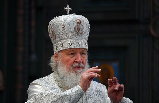 Патриаршее служение в храме Вооруженных Сил