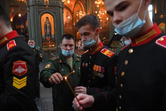 Патриаршее служение в храме Вооруженных Сил