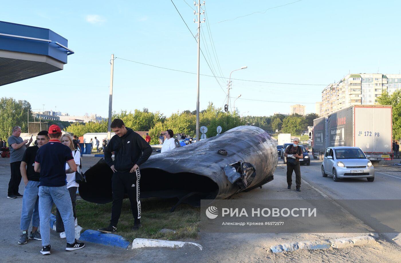 Автозаправка горит в Новосибирске