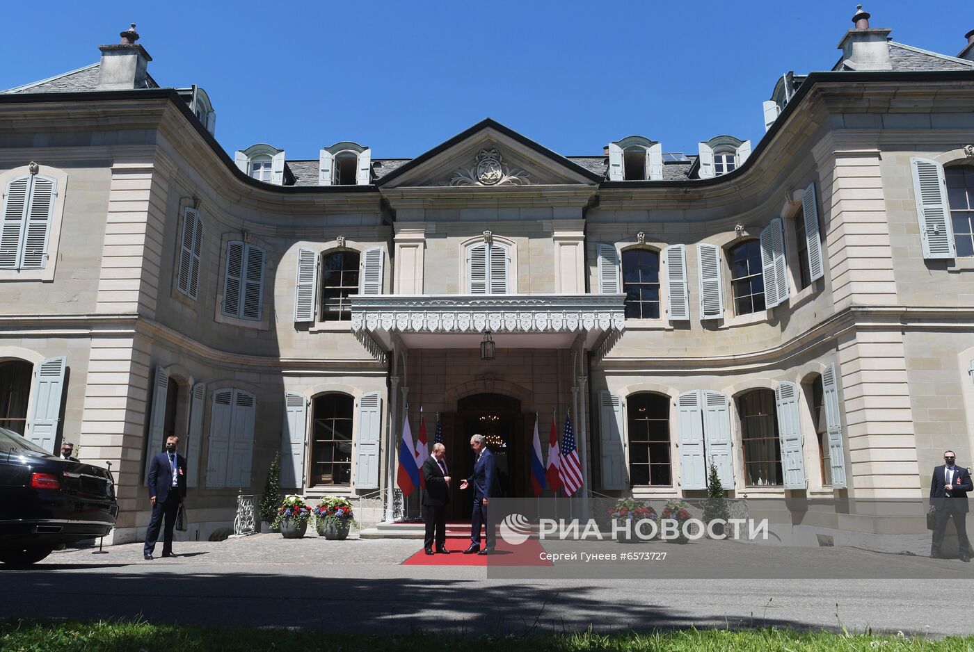 Встреча президента РФ В. Путина с президентом Швейцарии Ги Пармеленом в Женеве