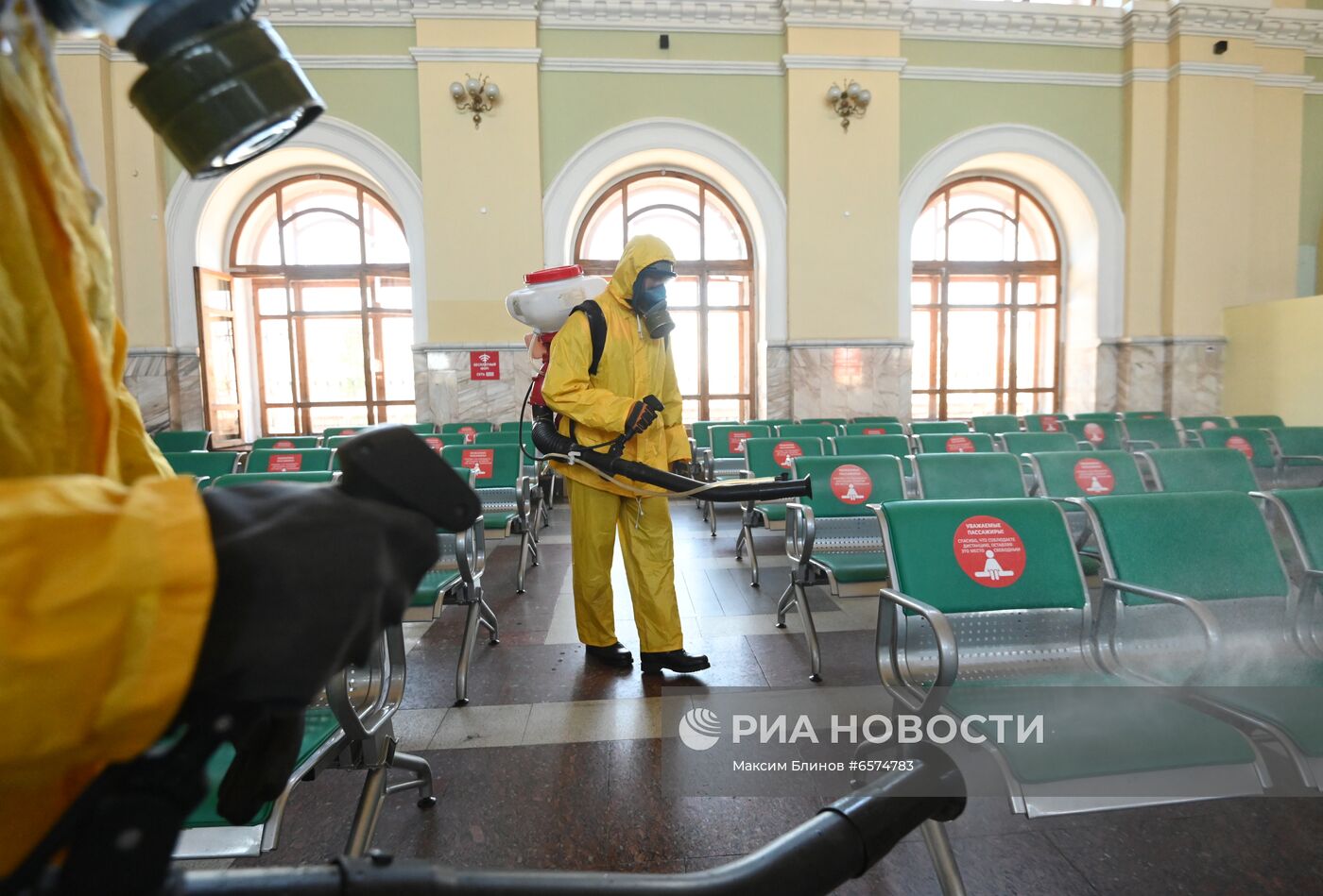 Дезинфекция Рижского вокзала в Москве