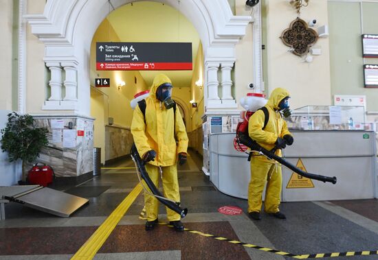 Дезинфекция Рижского вокзала в Москве