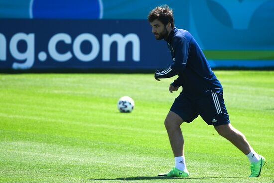 Футбол. ЧЕ-2020. Тренировка сборной России