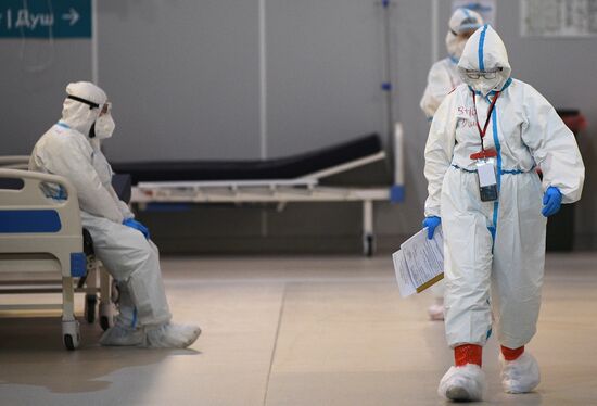 Резервный госпиталь COVID-19 в КВЦ "Сокольники"