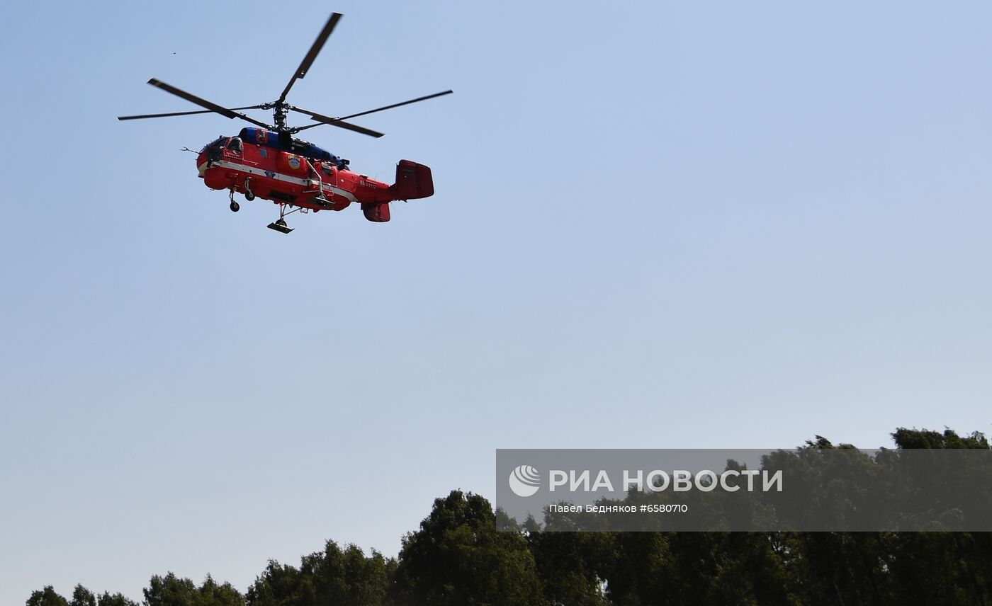 Вертолеты МАЦ мониторят пожароопасную обстановку 