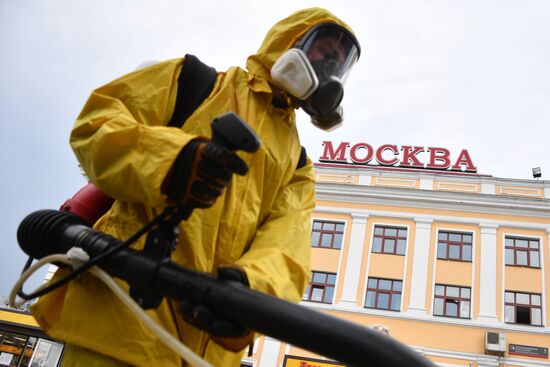 Дезинфекция Савеловского вокзала в Москве  