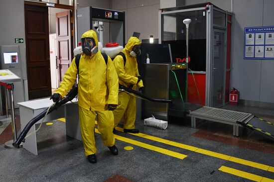 Дезинфекция Савеловского вокзала в Москве  