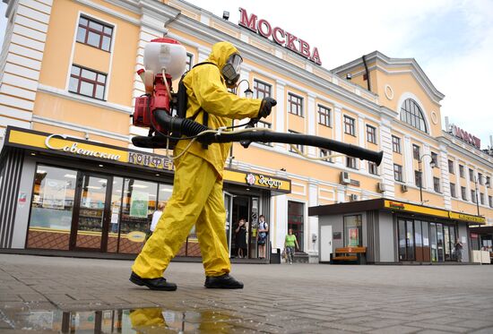 Дезинфекция Савеловского вокзала в Москве  