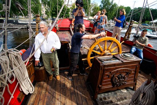 Российский фрегат "Штандарт" прибыл в Ригу