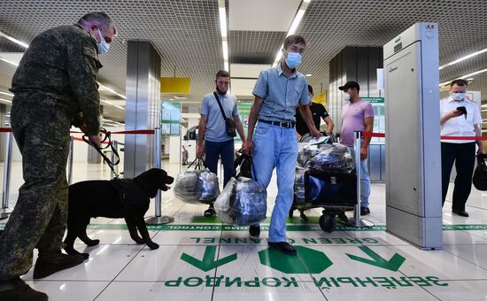Работа погранично-таможенной службы в аэропорту "Кольцово"