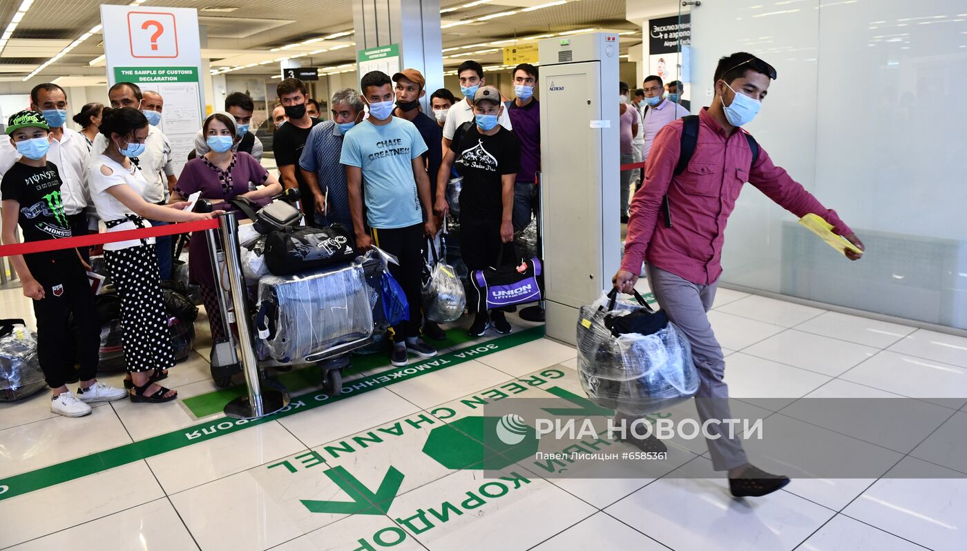 Работа погранично-таможенной службы в аэропорту "Кольцово"