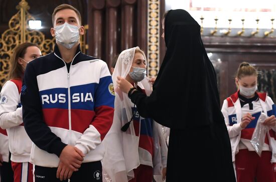 Молебен перед отъездом российских спортсменов в Токио 