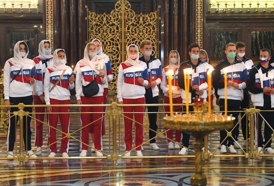 Молебен перед отъездом российских спортсменов в Токио 