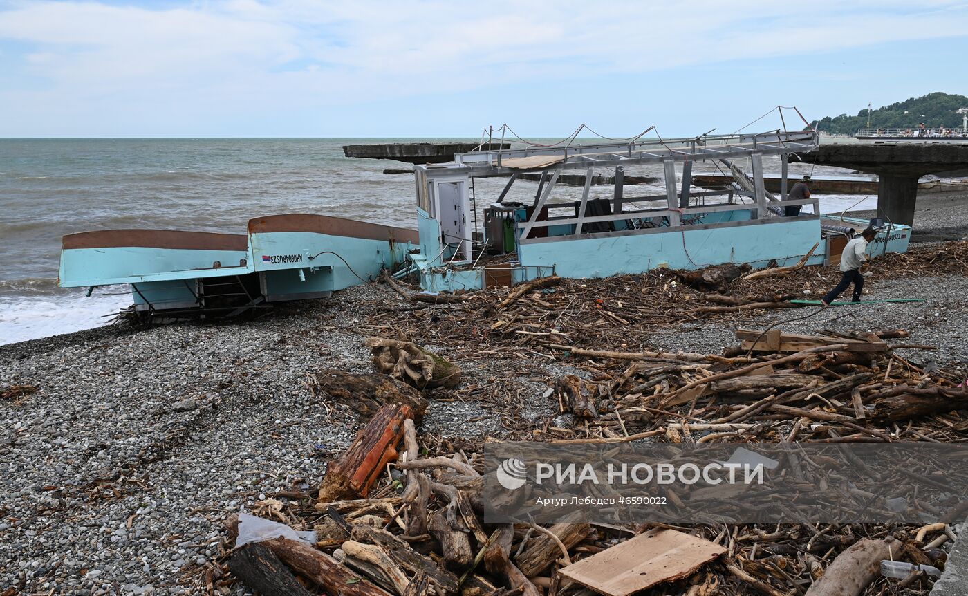 Последствия подтопления в Сочи