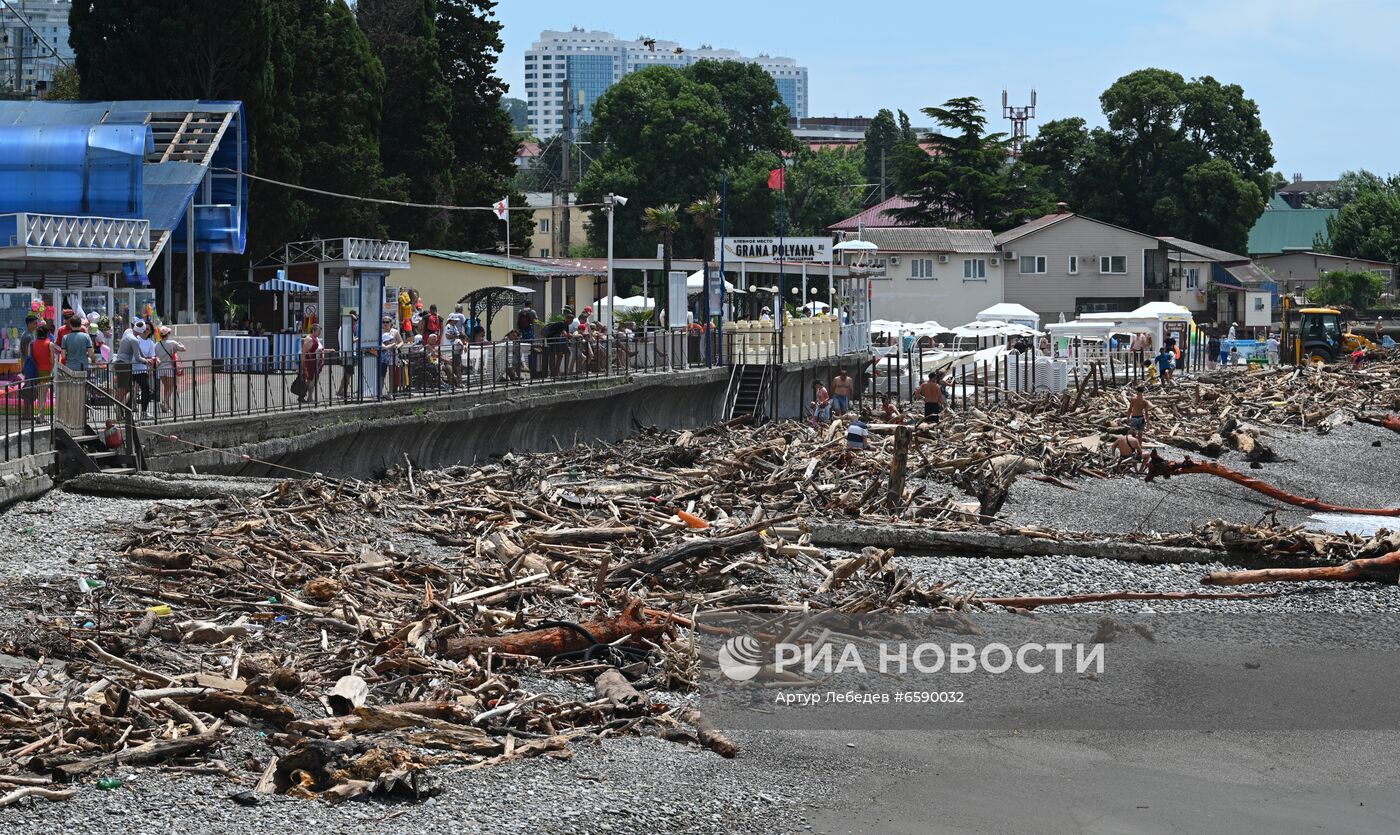 Последствия подтопления в Сочи