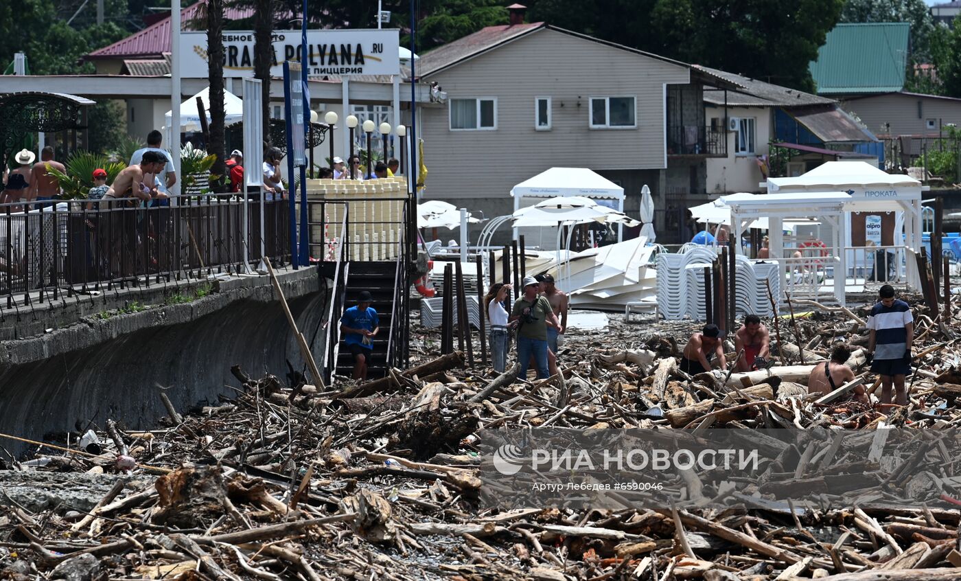Последствия подтопления в Сочи