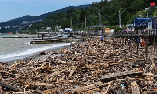 Последствия подтопления в Сочи