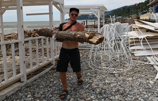 Последствия подтопления в Сочи