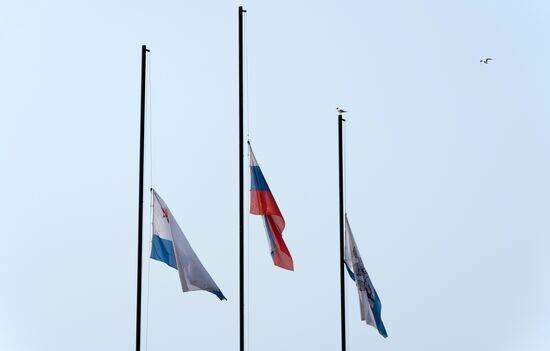 Цветы в память о погибших в авиакатастрофе на Камчатке