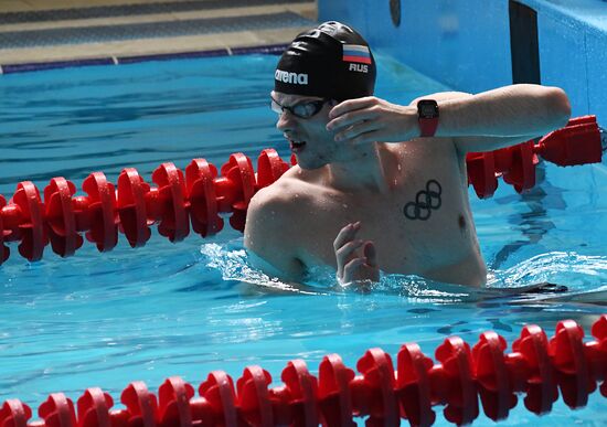 Тренировка олимпийской сборной России по плаванию