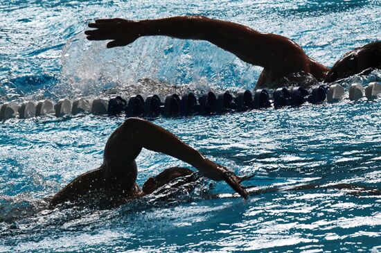 Тренировка олимпийской сборной России по плаванию