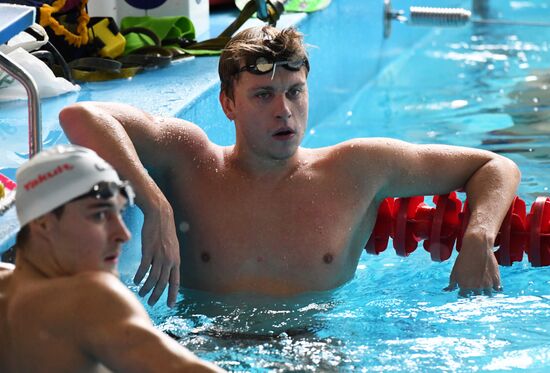 Тренировка олимпийской сборной России по плаванию