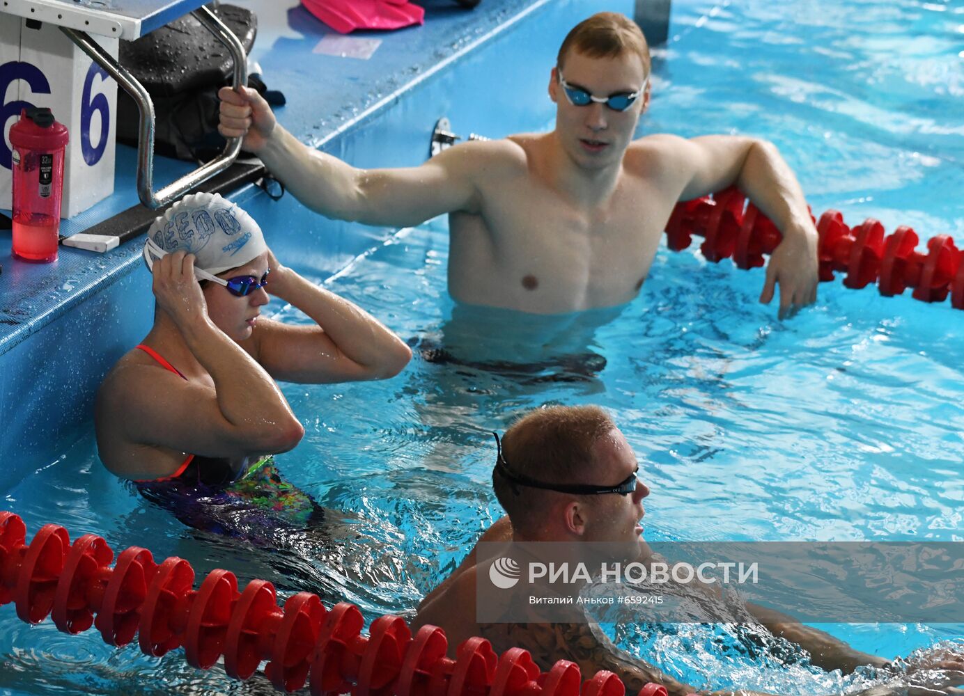 Тренировка олимпийской сборной России по плаванию