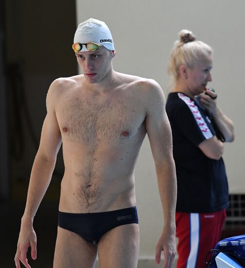 Тренировка олимпийской сборной России по плаванию