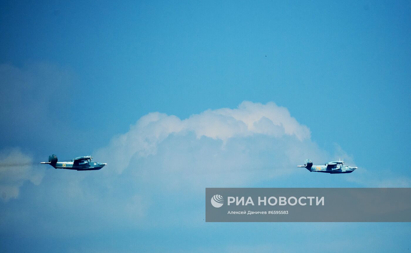 Репетиция воздушной части парада ко Дню ВМФ